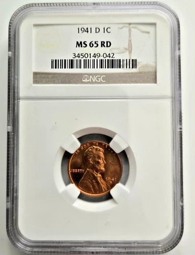1941-D  1C  LINCOLN WHEAT CENT  "DENVER"  NGC MS65 RD (RED)