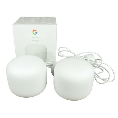 Google Nest H2E Router Node Add-On Wifi with AC Adaptor White Set of 2 Reseted