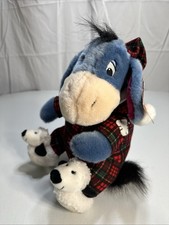 Disney Store Exclusive Winnie the Pooh Eeyore in pajamas with slippers plush