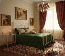 Letto 1 Piazza e Mezza Fiocco Ferro Battuto Design Moderno Aessegi Italy