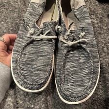 Hey Dude Women's Wendy Sox Gray  Women Slip-on Loafers  Comfortable Size 6