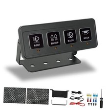Wireless 4 Gang Switch Panel,Circuit Control Relay Black 4 Gang-Wirelessly