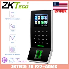 ZK F22 WIFI TCP/IP +ADMS Fingerprint Door Access Control Time Attendance Machine