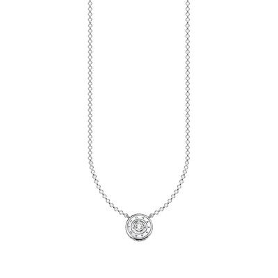 Thomas Sabo Halskette mit Anhänger Kreis Weißer Stein Silber KE1881-051-14