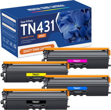 4-Pack Black Cyan Magenta Yellow Toner H-Party TN431 Compatible With Brother