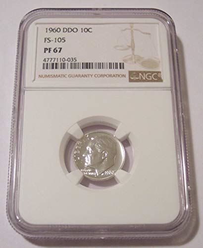 1960 Roosevelt Dime DDO Variety FS-105 Proof PF67 NGC - Bild 1 von 2
