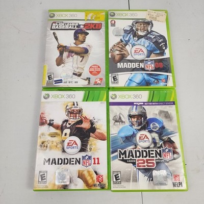 Xbox 360 Game Lot 4 Madden NFL 11 25 MLB 2K8 NTSC-U Disc