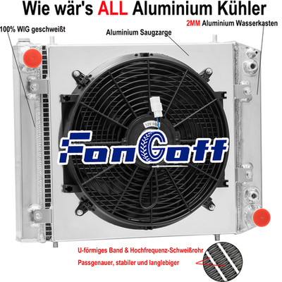 3 Reihig Kühler + Lüfter Für 89-94 LandRover Discovery 1 Defender 200 TDI 90