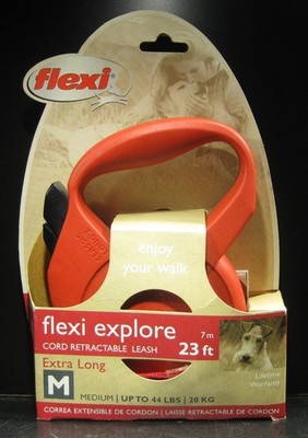 Flexi Explore Cord Retractable Leash 23 ft for Medium Dogs up to 44 lbs