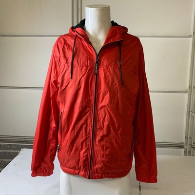 Calvin Klein Fleece Lined Hooded Windbreaker Jacket Men's Size M Red