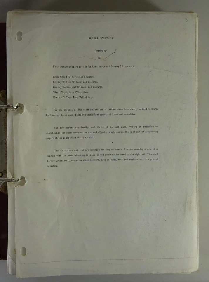 Catalogo Parti Rolls Royce Silver Cloud I / Bentley S1 Anno 1955 - 1959 - Immagine 4 di 4