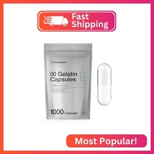Empty Capsules Size 00  1000 Clear Gelatin Capsules  Resealable Bag  Non-GMO,