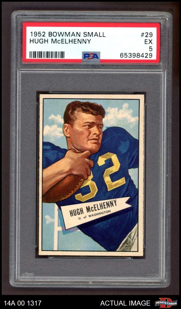 1952 Bowman Small #29 Hugh McElhenny 49ers RC HOF Washington PSA 5 - EX
