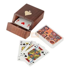 Wooden Playing Card Box Handcrafted Single Deck Storage Card Case for Adults