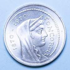 REPUBBLICA ITALIANA 1000 LIRE 1970 ROMA CAPITALE ARGENTO SILVER FDC NUMISMATICA