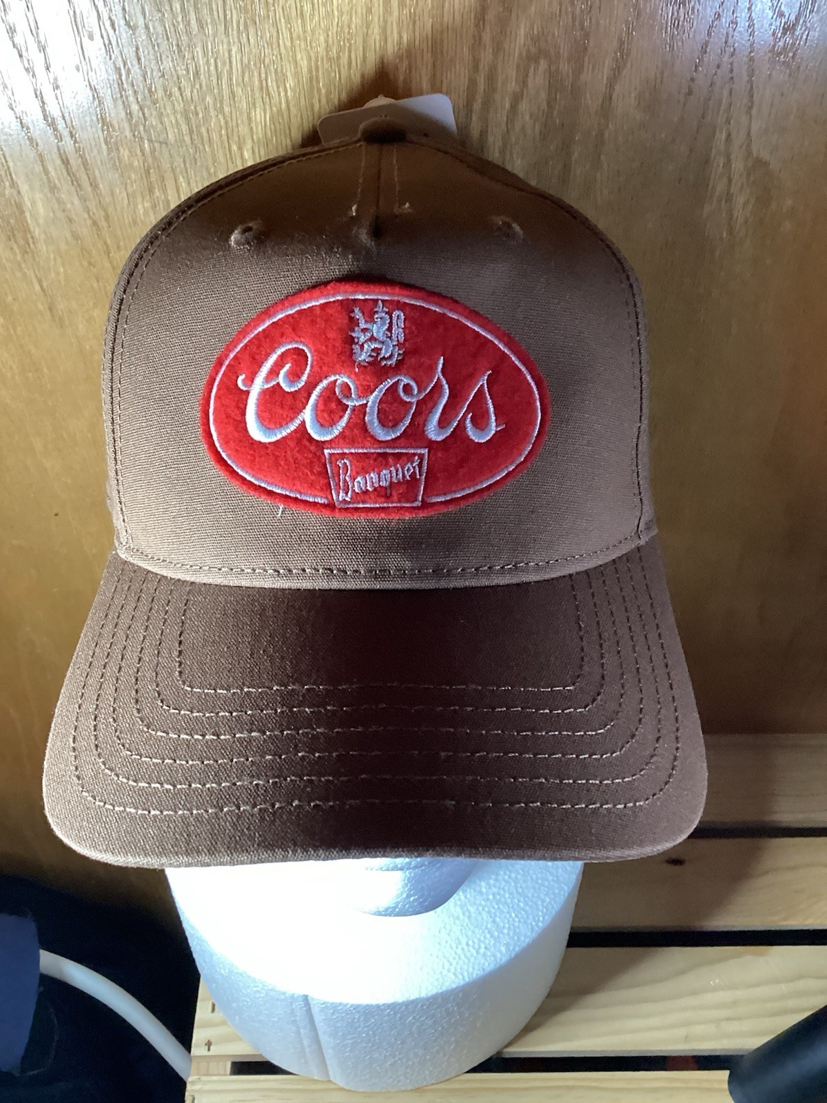 Coors Banquet Brown Hat Oval Logo Cap Beer Retro Patch Snapback