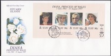 PITCAIRN 1997 Princess Diana mini sheet FDC................................E1350