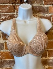 Breezies Warm Nude Wild Rose Seamless Front Close Bra Underwire New No Padding