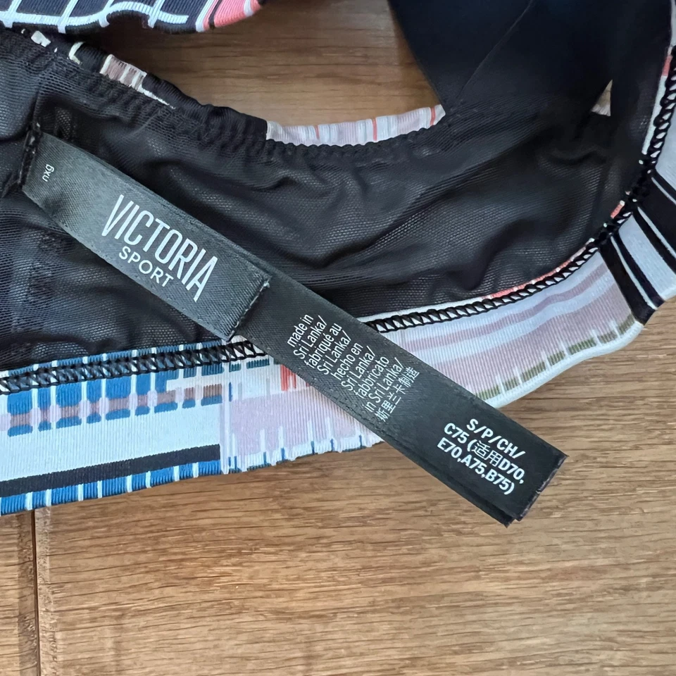 Victoria's Secret Victoria Sport Sports Bra Size S Cross Strap Geometric Print - Image 3 of 4