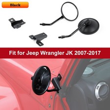 2xRound Both Side Rearview Quick Release Mirror Accessories for Jeep Wrangler JK