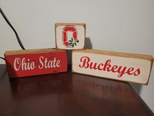 Ohio State University Set Of 3 Decorative Wood Blocks