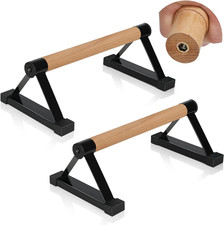 Wood Push up Bars Parallettes Bars Anti-Slip Handstand Bars for Calisthenics, Fi