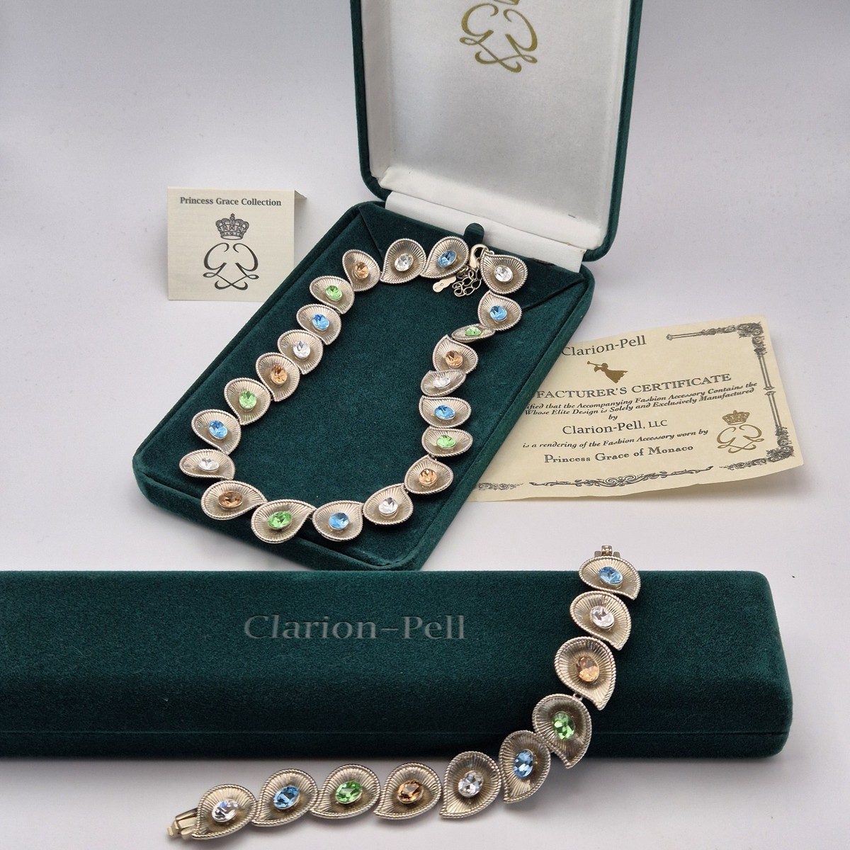 Clarion Pell Princess Grace Kelly Of Monaco Necklace And Bracelet