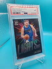 Luka Doncic PSA 9 2024 Optic Lights Out Holo Dallas Mavericks Lakers
