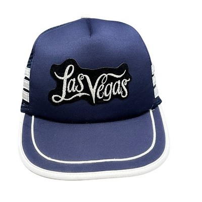 Las Vegas 3 Stripe Mohr's Trucker Hat Cap Snapback Blue White