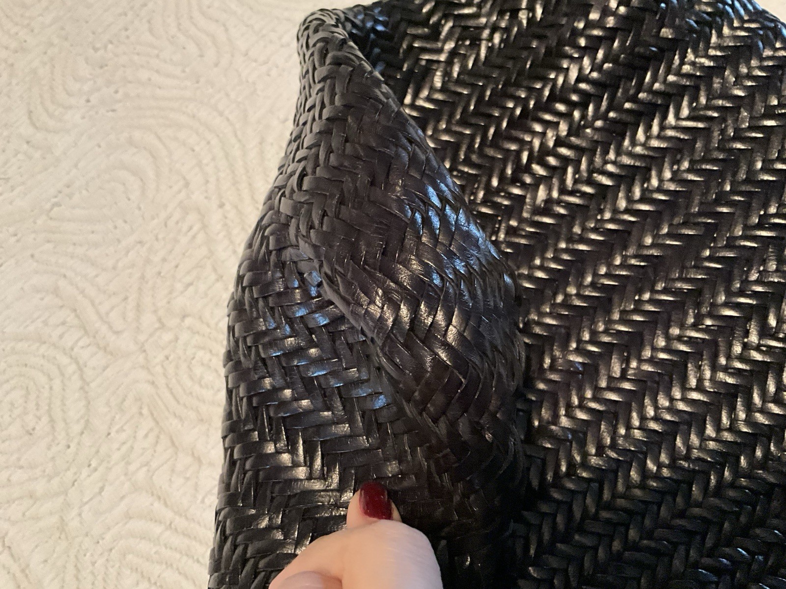 Dragon Diffusion Arched Diagonal WovenLeather Tote - image 8