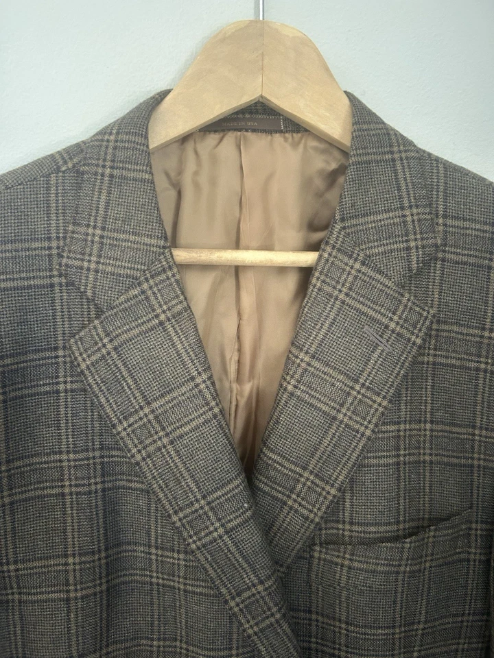 Blazer Napoli Nordstrom Marrón Ventana 100% Cachemira Loro Piana 44R Foto 2 de 4