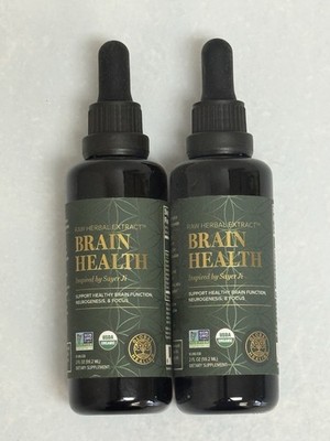2 X Global Healing, Raw Herbal Extract, Brain Health, 2 fl oz (59.2 ml) 5/2026