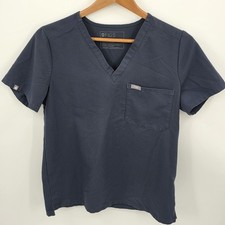 Figs Scrub Top Catarina One Pocket Short Sleeve Gray Small S