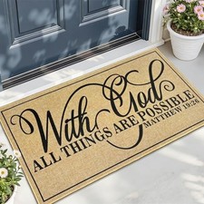Mat Doormat for Outside Entrance Durable Christian Mat for Front Brown Things