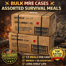 MRE U.S. Military Ready-To-Eat Meals- Genuine  1  24 Pack Emergency Food
