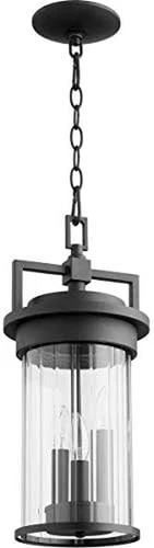 Dimas 3-Light Outdoor Pendant in Black - Damp Rated & Chain Mount Compatible - Picture 3 of 5
