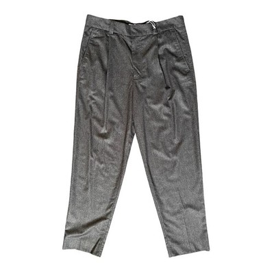 NWT Acne Studios Wool Trousers in Gray Melange Stripe Size 48