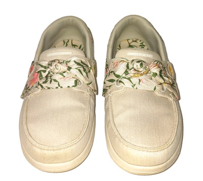 Sketchers Flex for Travel On-the-Go Performance Shoes Womens Sz 7.5 Beige Slipon