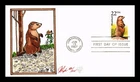 US COVER WOODCHUCK WILDLIFE CAPEX FIRST DAY ISSUE PUGH HAND PAINTED