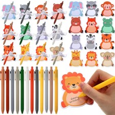 Sayglossy 24 Pcs Woodland Animals Sticky Note with 3.15 x 3.55 inches, White
