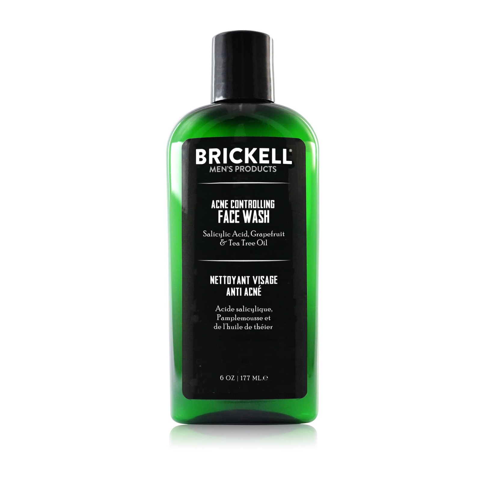 Brickell Men's Acne Controlling Face Wash for Men, Natural and Organic Acne Face