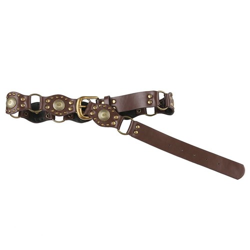 Vintage Rivet Waist Cinch Belt Grommet PU Leather Waistband Female Jeans - Picture 9 of 16