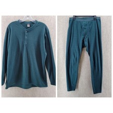 VINTAGE SET Patagonia Fleece Mens Green Top  Mens Pant,Size Large, 2 Piece Set