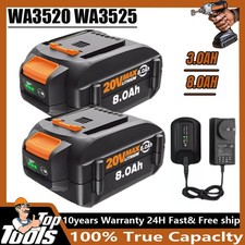 Battery For WORX 20V 8.0AH Extend Lithium-Ion WA3575 WA3520 Battery/ Charger