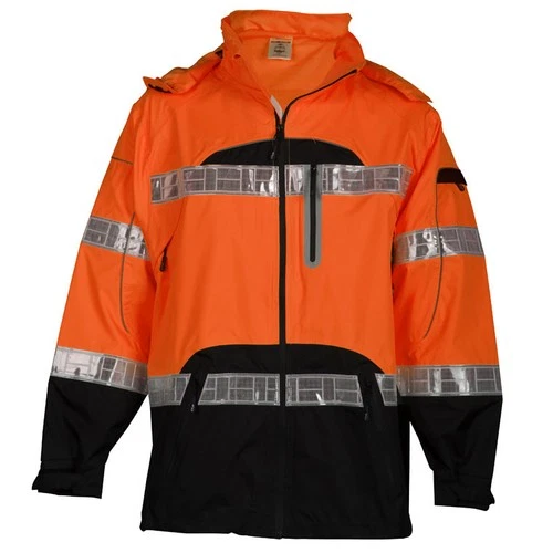 ML Kishigo RWJ107-S-M Brilliant Series Waterproof Hi-Vis Rain Jacket Orange S/M - product listing photo