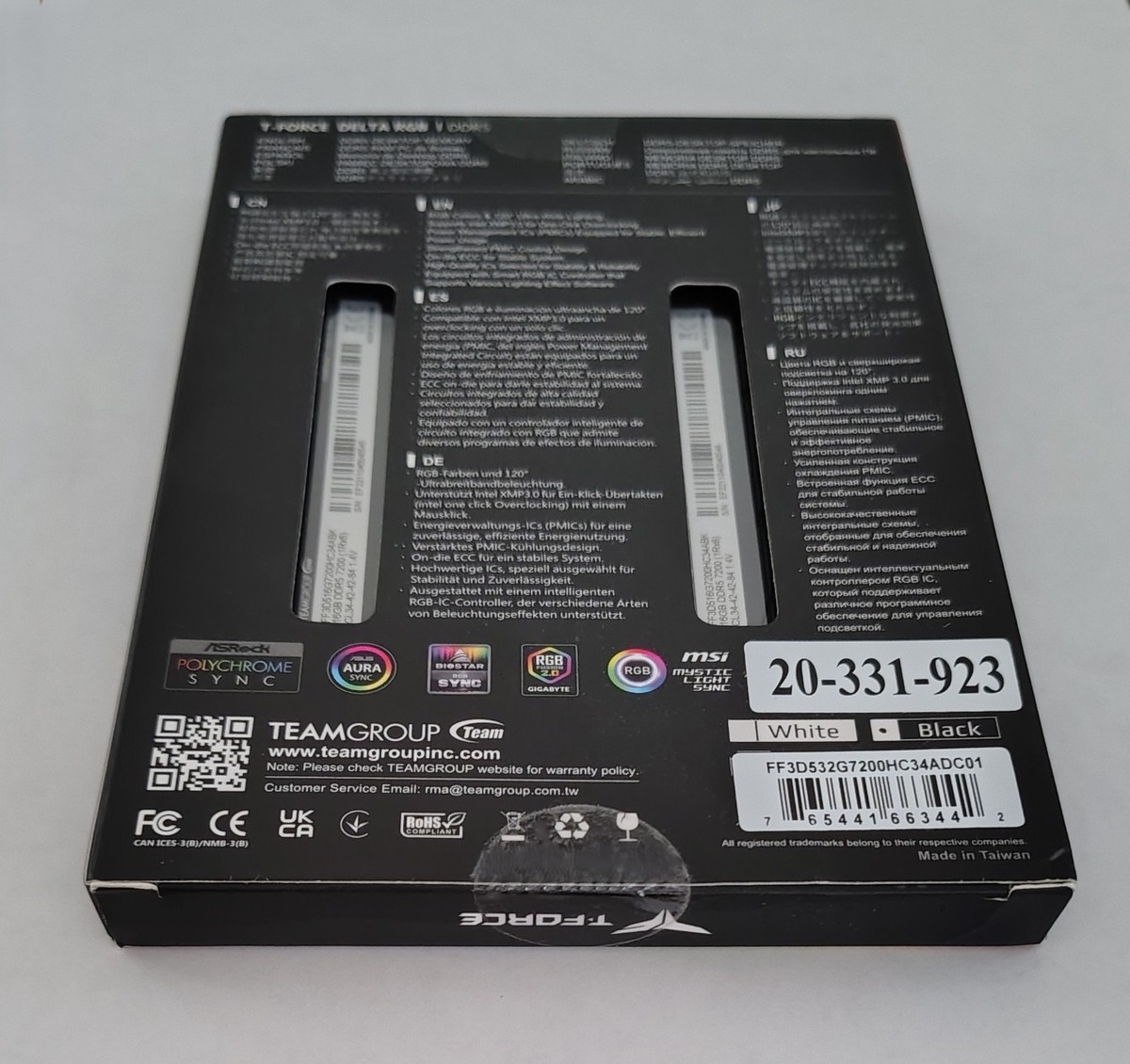 TEAMGROUP T-Force Delta RGB DDR5 32GB (2x16GB) 7200 CL34