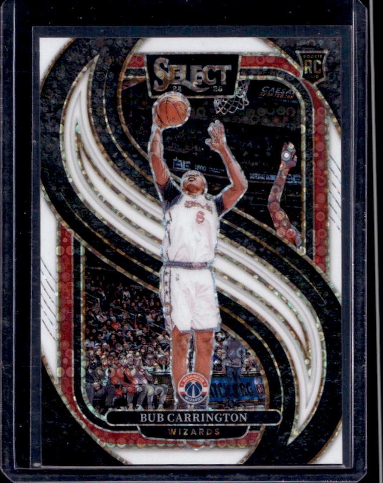 2024-25 Select Bub Carrington Premier RC White Disco Prizm #64/75 Wizards
