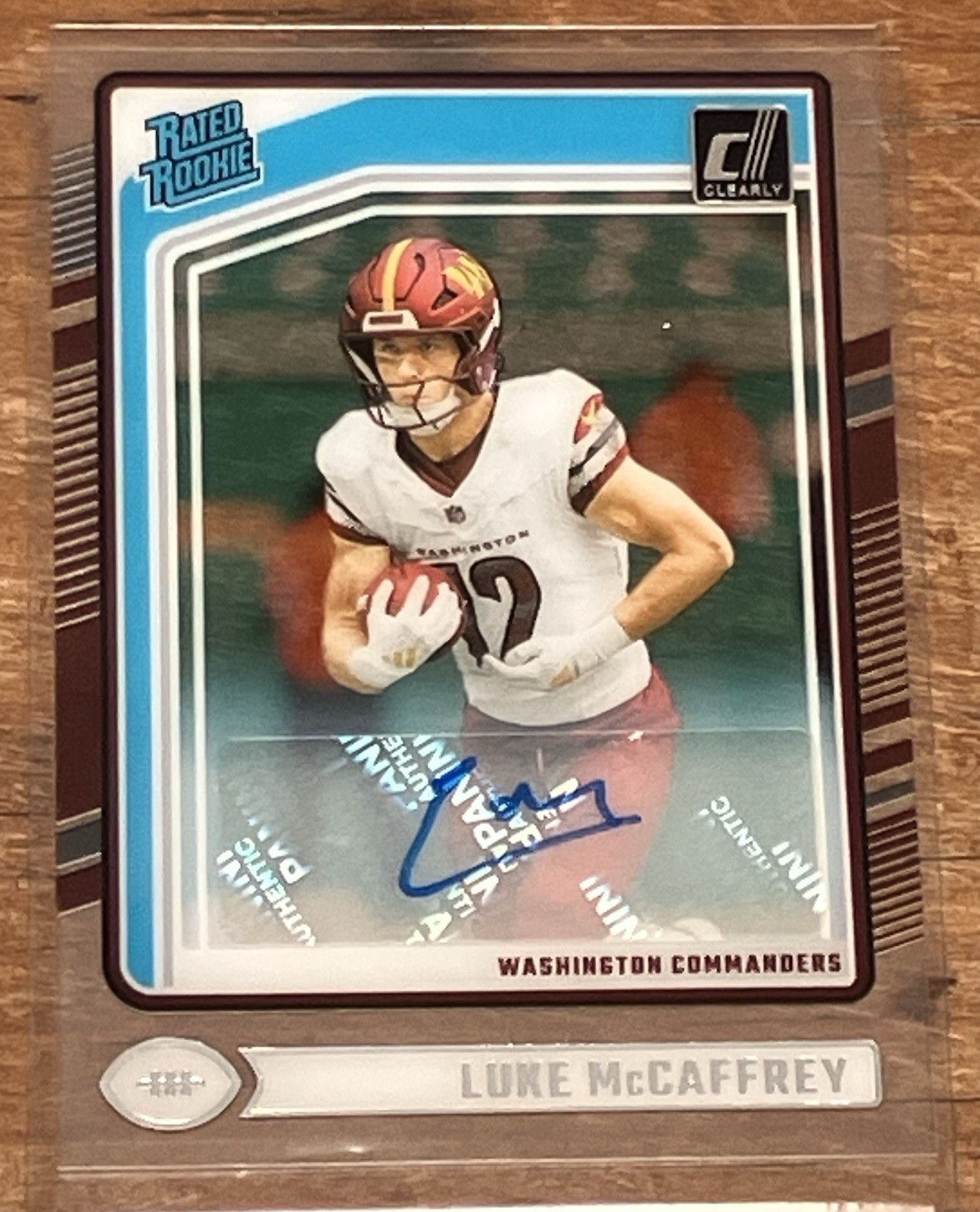 Luke McCaffrey Panini Clearly Donruss #80 Autograph