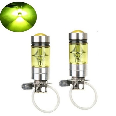 2 Stück H3 LED Nebelscheinwerfer 100W superhell Chips Auto Fahrbirne gelb 12/24V
