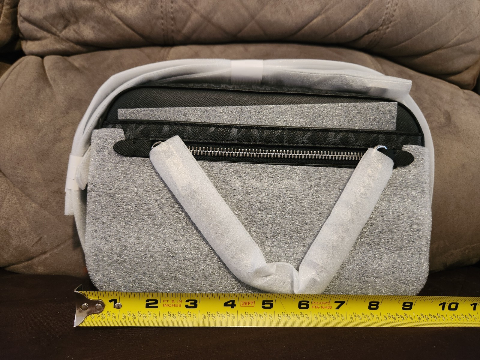 Michael Kors Set Large Leather Zip Chain Crossbody Handbag - Black thumbnail 3